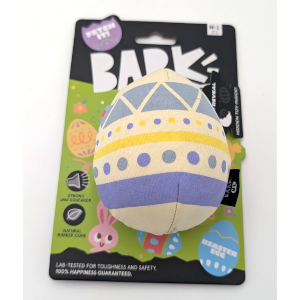 Bark barkbox Sz M-L Super Chewer Egg Dog Toy 6"
